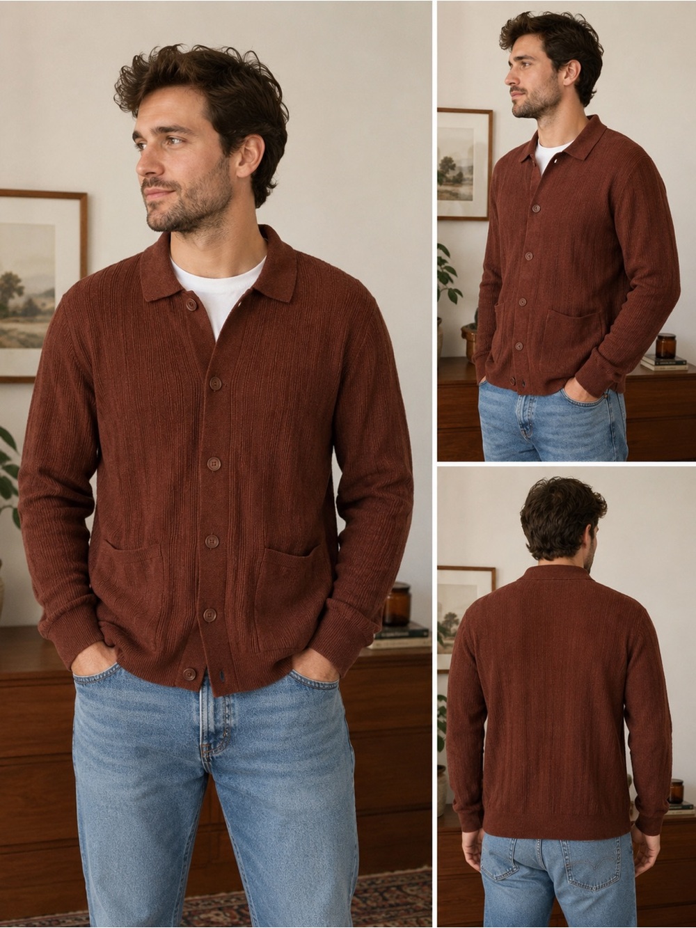 Goodfellow Men's Button-Up Knit Cardigan